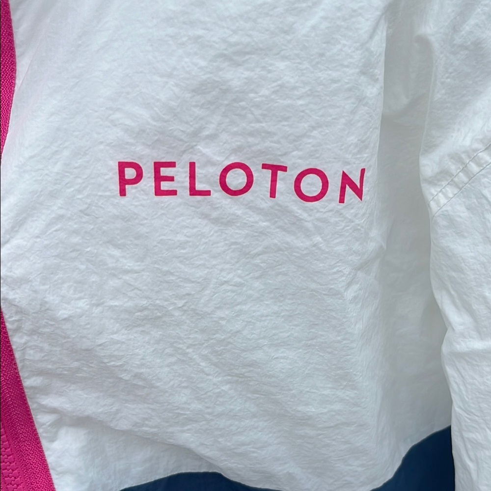 Peloton Navy and White Jacket with Pink Zipper - Picture 2 of 6